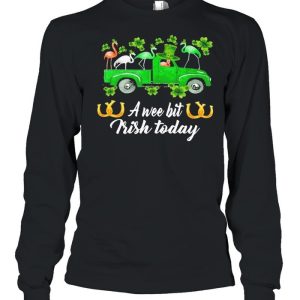 Flamingos Car St Patrick's Day a wee bit Irish today shirt 1