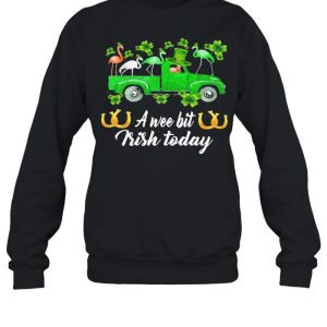 Flamingos Car St Patrick's Day a wee bit Irish today shirt 2