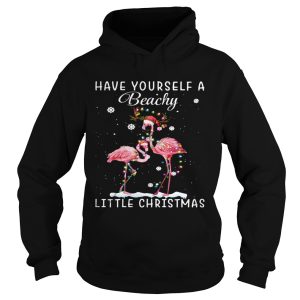 Flamingos Have Yourself A Beachy Little Christmas shirt 1