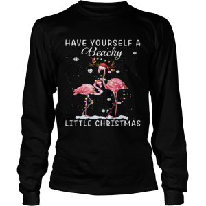 Flamingos Have Yourself A Beachy Little Christmas shirt 2