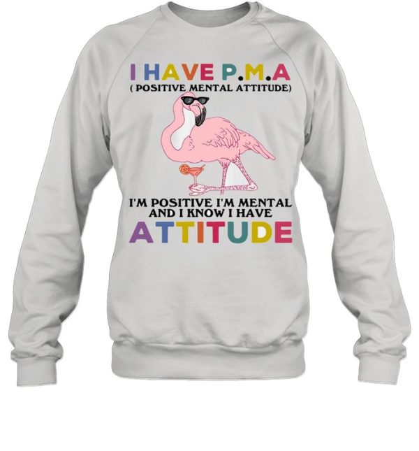 Flamingos I Have P.m.a I’m Positive I’m Mental And I Know I Hate Attitude Shirt