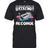 Flamingos Pontooning You Know What Rhymes With Weekend Alcohol shirt