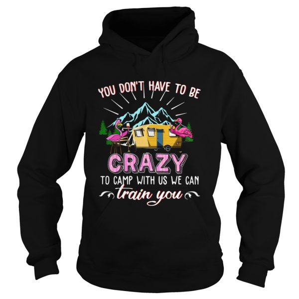 Flamingos You Dont Have To Be Crazy To Camp With Us We Can Train You shirt