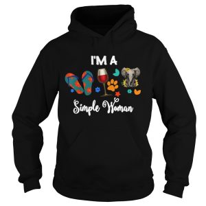 Flip Flops Wine Elephant Im A Simple Woman shirt 1