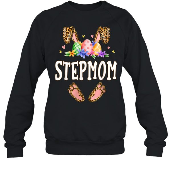 Floral Leopard Stepmom Bunny Happy Easter Mother’s Day Shirt