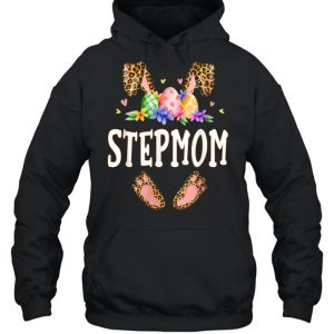 Floral Leopard Stepmom Bunny Happy Easter Mothers Day Shirt 3