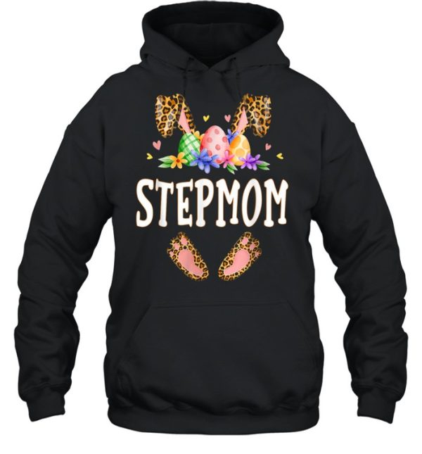 Floral Leopard Stepmom Bunny Happy Easter Mother’s Day Shirt