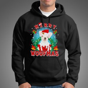 French Bulldog Merry Woofmas Santa Hat Gift Christmas 2023 T Shirt 5