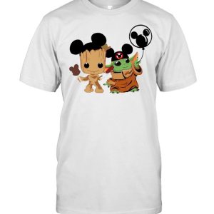 Friends Baby Yoda And Baby Groot Mickey Balloon shirt