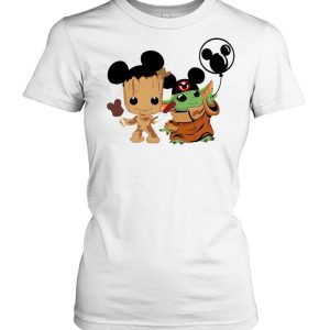 Friends Baby Yoda And Baby Groot Mickey Balloon shirt