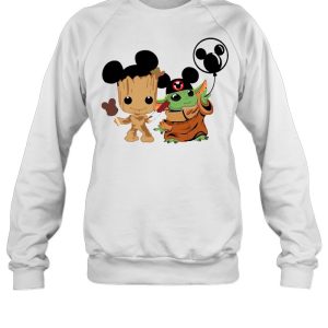 Friends Baby Yoda And Baby Groot Mickey Balloon shirt 4