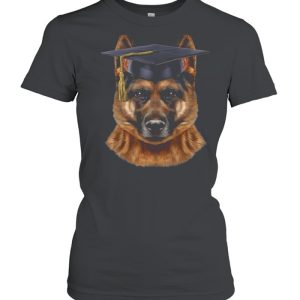 German Shepherd Dog wearing University Bachelor Cap shirt