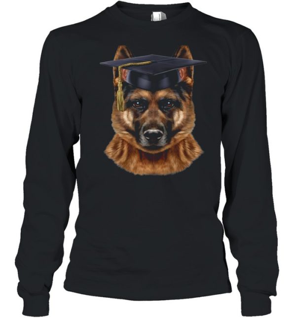 German Shepherd Dog wearing University Bachelor Cap shirt