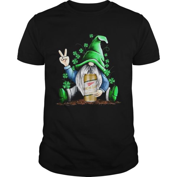 Gnomes Lucky Hug Miller High Life St Patricks Day shirt