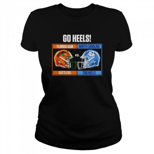 Go Heels North Carolina Tar Heels vs. Florida A&ampM Rattlers 2022 HBCU Celebration Game Shirt