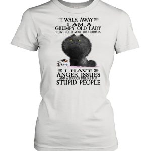 Grumpy Cat Walk Away I Am A Grumpy Old Lady I Love Coffee More Than Humans I Have Anger Issues shirt 2