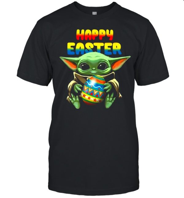 Happy Easter 2021 With Baby Yoda Hug Easter Egg shirt