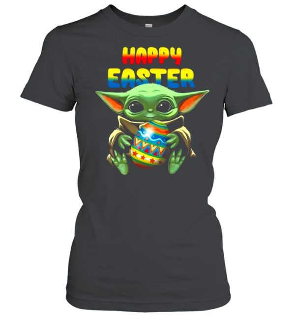 Happy Easter 2021 With Baby Yoda Hug Easter Egg shirt