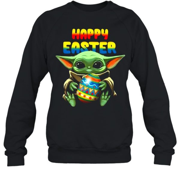 Happy Easter 2021 With Baby Yoda Hug Easter Egg shirt