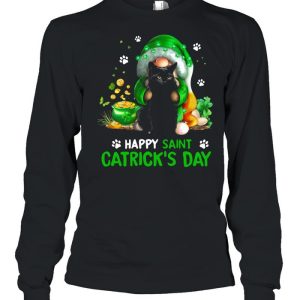 Happy Saint Catrick's Day Black Cat Irish Gnome shirt 3