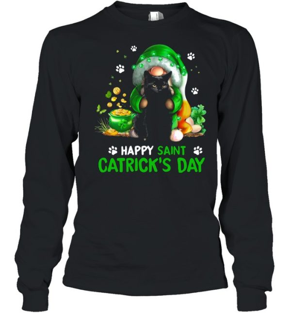 Happy Saint Catrick’s Day Black Cat Irish Gnome shirt