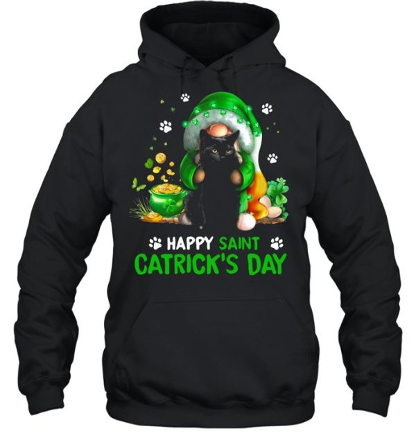 Happy Saint Catrick’s Day Black Cat Irish Gnome shirt