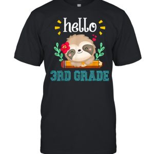 Hello Preschool Back To School Cute Sloth Girl Shirt