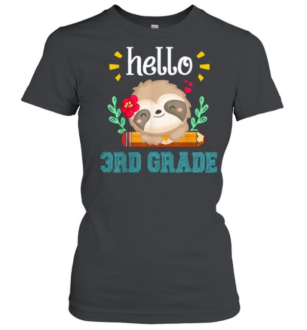 Hello Preschool Back To School Cute Sloth Girl Shirt