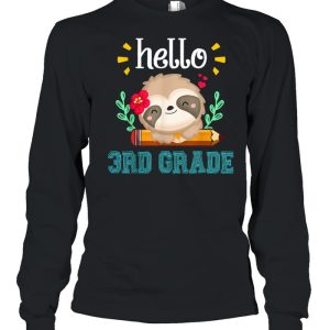 Hello Preschool Back To School Cute Sloth Girl Shirt 3