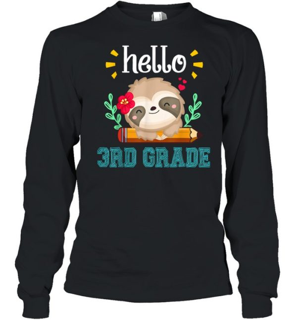 Hello Preschool Back To School Cute Sloth Girl Shirt