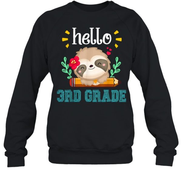 Hello Preschool Back To School Cute Sloth Girl Shirt