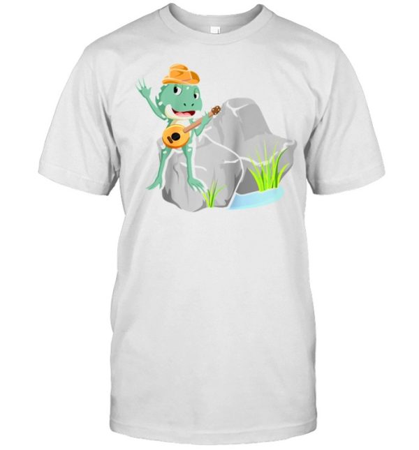 Hilarious Frog Wearing Cowboys Boots banjo Enthusiast shirt