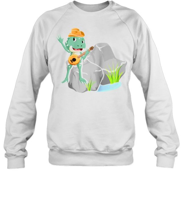 Hilarious Frog Wearing Cowboys Boots banjo Enthusiast shirt