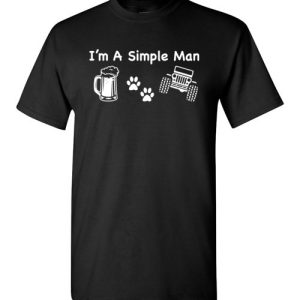 I’m a simple man likes Beer Pets and Jeep funny T-Shirts