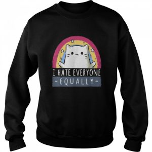 I Hate Everyone Equally Cute Cat Lustiger Tierliebhaber Shirt 4