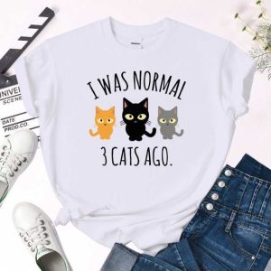 I Was Normal 3 Cats Ago’ Female T-shirt