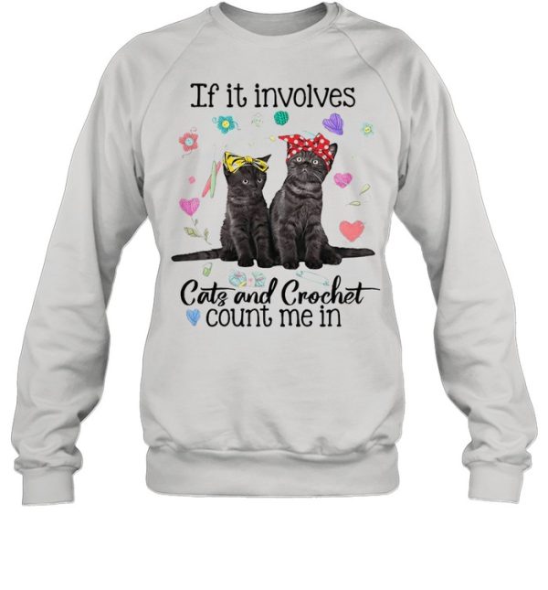 If It Involves Cats And Crochet Count Me In T-shirt