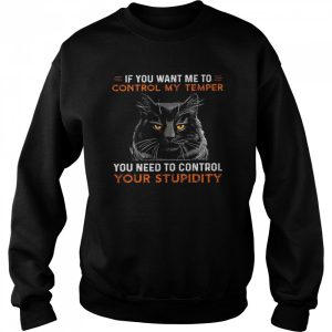 If you want me to control my temper you need to control your stupidity shirt 4