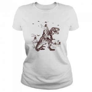 Jesus Riding Dinosaur Ufo shirt