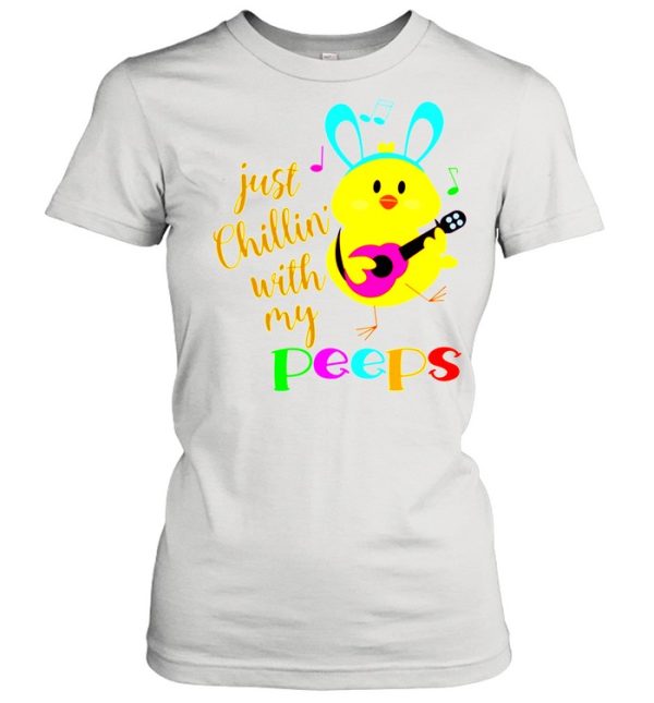 Just Chillinwith my Peeps Costume Easter Bunny Egg shirt