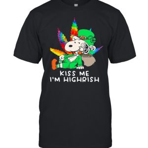 Kiss Me I'm Highrish Snoopy Cannabis Patricks Day shirt 1