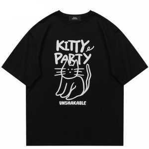 Kitty Party Black Cat Tee