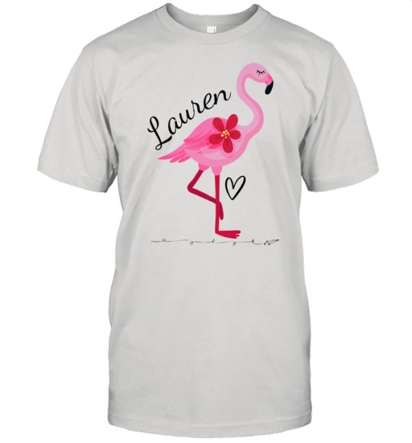 Lauren Personalized Pink Flamingo Shirt