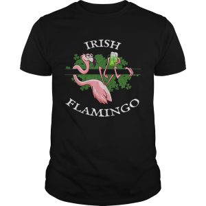 Lazy Irish Flamingo Shamrock Beer Mug St Pattys Day shirt