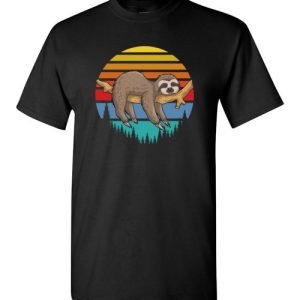 Lazy Sloth Retro Sunset Graphic T-Shirts