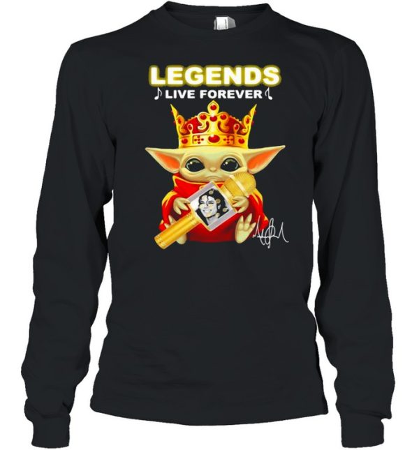 Legends Live Forerver Jackson Men Baby Yoda Queen shirt