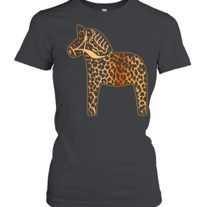 Leopard Cheetah Print Dala Horse Dalecarlian Horse Nordic shirt 2