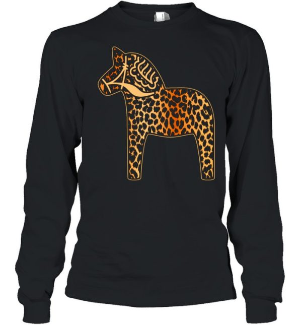 Leopard Cheetah Print Dala Horse Dalecarlian Horse Nordic shirt