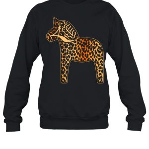 Leopard Cheetah Print Dala Horse Dalecarlian Horse Nordic shirt 4