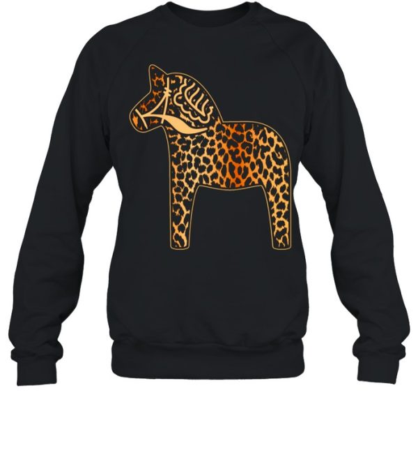 Leopard Cheetah Print Dala Horse Dalecarlian Horse Nordic shirt